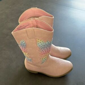 Girls Pink Cowboy Boots!! Size 2. EUC.